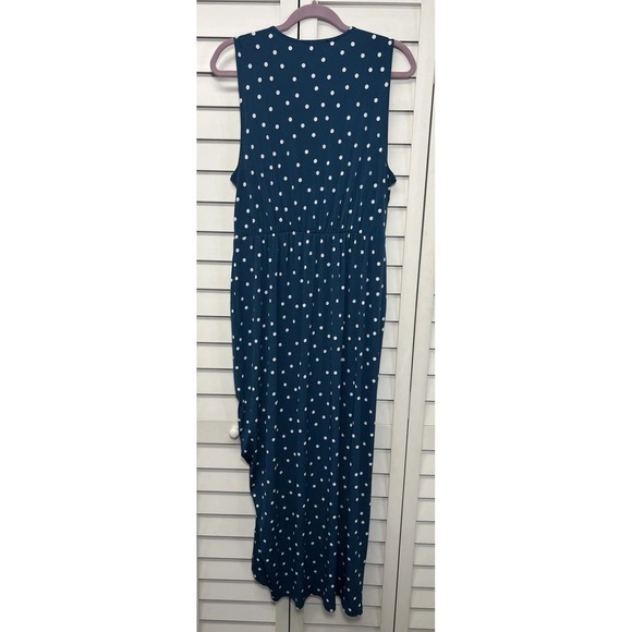 Lane Bryant Sleeveless Polka Dot Surplice Neck Ruched Maxi Dress Size 14/16 NWT - Picture 9 of 11